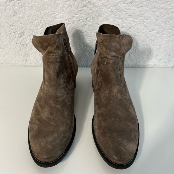 PAUL Green Suede Booties Low Heel Womens Size US 6 (UK 3.5) Designer Boots - Picture 3 of 13